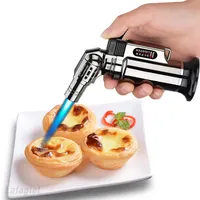 Métal coupe-vent Turbo pas de briquets à gaz torche de soudage cuisine cuisson flamme réglable puissant pulvérisation Gu