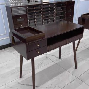 Meilleures ventes Meubles de salon de manucure en bois de noyer noir rétro moderne Table de manucure portable Table de manucure - Product Image 1