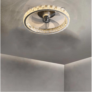 Hot Sale Modern Remote Control Light <b>Smart</b> Flush Mount Invisible Bedroom Indoor <b>Ceiling</b> <b>Fan</b> with Light - Product Image 6