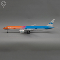 Maquette d'avion Boeing 777-300ER KLM Airlines, décoration de collection, peinture couleur, 47 cm, 1/157, avec éclairage LED