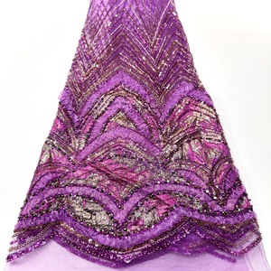 Tissu en tulle à paillettes <span class=keywords><strong>et</strong></span> broderie de perles pour robes de mariée - Product Image 6