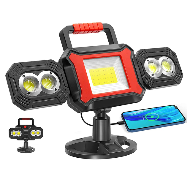 Rechargeable Work Light Super Bright Magnetic Work Light with Battery Waterproof Portable Cordless Job Site Lighting for Garage