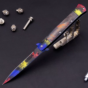 سكين جيب قابل للطي مخصص بشفرة من الفولاذ المقاوم للصدأ ومقبض من الألومنيوم، درجة DIY - Product Image 2