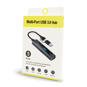 Loại-C mở rộng Dock mạng cổng SPLITTER 3.0Hub <span class=keywords><strong>Hub</strong></span> năm trong 1 trình điều khiển miễn phí dual-đầu 100m USB mở rộng Dock - Product Image 5
