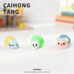 Caihong Tang Miniature 3D Cartoon Animal <b>Figurines</b> Plastic Resin DIY Jewelry Set Ornaments Craft Supplies - Product Image 2