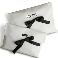 Sac de rangement en organza de coton blanc recyclable pour foulards et sacs à main, avec logo personnalisé imprimé, en mousseline de coton, sac cadeau à rabat anti-poussière
