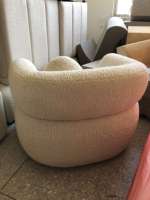 Fauteuil rembourré moderne DISEN par Moving Mountains, fauteuil de salon en tissu bouclé, mobilier d'intérieur