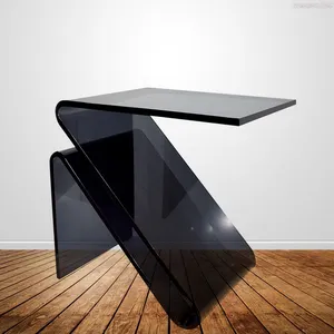 새로운 디자인 블랙 고품질 아크릴 사이드 테이블 현대 미니멀리스트 플렉시 유리 커피 테이블
