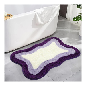 <span class=keywords><strong>Tapis</strong></span> de bain antidérapant en microfibre absorbant de forme irrégulière violet pour salle de bain et lavabo - Product Image 1