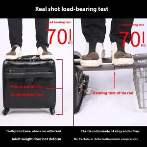 Maleta de Viaje de 16 Pulgadas con Ruedas Universales, Maleta de Negocios de Cuero PU, Juego de Maletas 2 en 1, Maleta con Ruedas Giratorias - Product Image 2