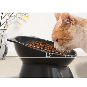 Large Capacity <strong>Plastic</strong> Eco-friendly Solid Pet Food <strong>Bowl</strong> for <strong>Dogs</strong> &amp; Cats Classics High Foot Design Oblique Neck Protection - Product Image 1