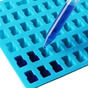 Moldes de Silicona Antiadherentes de Grado Alimenticio para el Hogar, Moldes 3D de Ositos de Goma, 53 Cavidades, Moldes para Chocolate con Goteros - Product Image 2