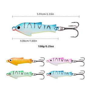 Señuelo de Pesca SNEDA que Brilla en la Oscuridad, 5.91cm/7.08g, Señuelo Metálico para Pesca en Hielo, Hundimiento Lento, 4 Colores, Anzuelo Triple para Todas las Capas de Agua - Product Image 3