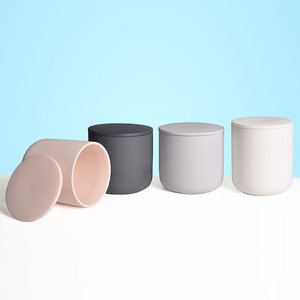 Pot à bougie en céramique Conteneurs à bougie uniques avec couvercles Supports de luxe - Product Image 6