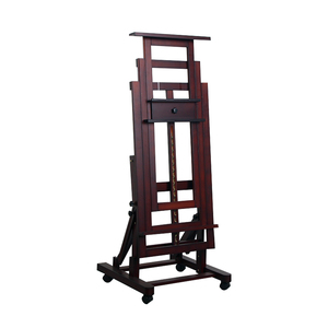 Giá vẽ nghệ thuật chuyên nghiệp, cỡ lớn, điều khiển bằng tay, hai chân đế, làm bằng gỗ beech, có bốn bánh xe - Product Image 1