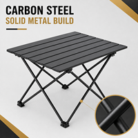 Table de camping pliable portable en acier carbone ultraléger, mini table pliante à base croisée pour la plage, le pique-nique et l'extérieur
