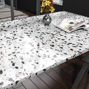 Carta da parati per controsoffitto in granito di marmo bianco carta da parati in Terrazzo impermeabile in vinile Peel and Stick rotolo di carta da parati per bancone da cucina - Product Image 5