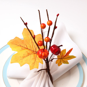 Servilleteros acrílicos Metal plateado mariposa fruta hoja de arce soporte de ratán de madera ecológico moderno elegante fácil de limpiar - Product Image 2