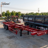 Semi-remorque porte-conteneurs squelette à trois essieux 20ft 40ft avec verrous à torsion pour le transport portuaire et en Afrique
