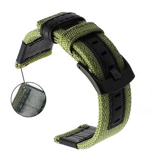 Correa de <span class=keywords><strong>reloj</strong></span> de cuero y nailon de lona de 20mm y 22mm para <span class=keywords><strong>Huawei</strong></span>, Samsung, Xiaomi, correa de <span class=keywords><strong>reloj</strong></span> deportiva para <span class=keywords><strong>hombre</strong></span>, correa de muñeca ajustable, pulsera para <span class=keywords><strong>reloj</strong></span> - Product Image 2