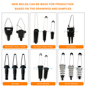 Overhead POWER FTTH Fibra óptica Plástico Cable de aluminio Tensión Dead End <span class=keywords><strong>Wedge</strong></span> PA Abrazadera de anclaje - Product Image 5
