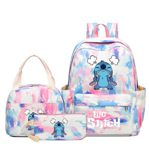 Tuta in tre pezzi grazioso con cuciture a cartoni animati zaini impermeabili borsa da pranzo <span class=keywords><strong>astuccio</strong></span> ad alta capacità per scolari per bambini - Product Image 6