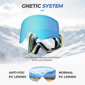 Masque de ski magnétique UV400 personnalisé pour usine OEM – Lunettes de protection souples pour la neige - Product Image 2