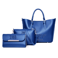 Tas Selempang Wanita Custom Sorority dengan Logo Cetak, Set Tas Pink dari Kulit Vegan, Tas Ibu, Tas Tangan, Tas Tote, Tas Selempang dengan Dompet