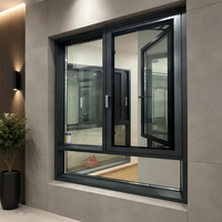 Fenêtre à battant en aluminium 6063-T66 à pont thermique, écoénergétique, résistante aux ouragans, pour chambre, verre Low-E, certifiée CE