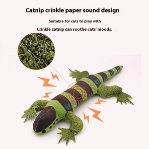 Giocattolo per Gatti a Forma di Lucertola in Peluche con Catnip, Resistente ai Morsi, Sonoro, Gioco Interattivo per Animali Domestici - Product Image 5