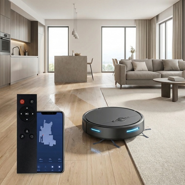 Smart Robot Vacuum Cleaner with HEPA Filter Wet/Dry Mopping 1000-1499 Pa Suction Automatic Cleaning for Household Garage Car Use