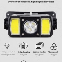 Faros delanteros impermeables para faros delanteros recargables manos libres, linterna, regulación de 90 °, luces de bicicleta