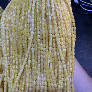 Gioielli in ambra russa naturale di alta qualità a forma di capsula bianca gialla 6-8mm perline di preghiera musulmane qualità perfetta e pulita - Product Image 3