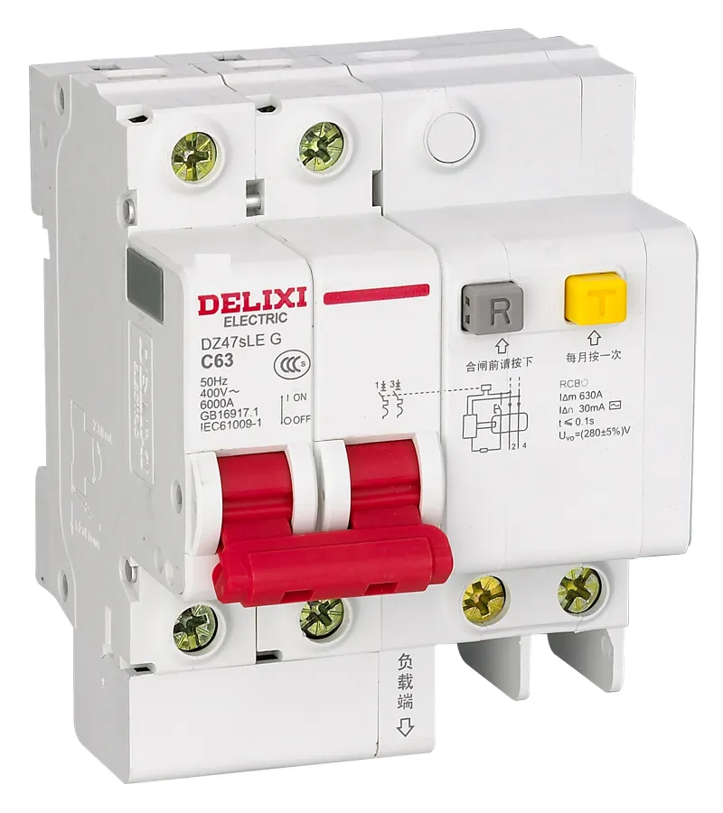 Delixi Electric Brand DZ47sLE 1P 2P 3P 4P 1P+N Thermal Magnetic Circuit Breaker RCCB