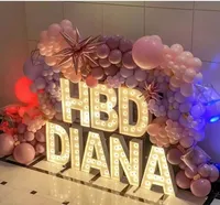 Maßgefertigte Riesige Leuchtbuchstaben 3D LED-Lichtschild Werbung Parkplatz Wasserdicht Hochzeit Geburtstag Party Event Dekoration