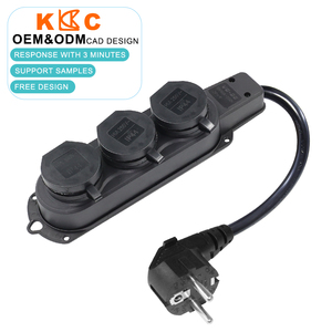 Regleta de Enchufes de 3 Tomas Resistente a Salpicaduras, Unidad de Extensión Europea para Equipos de Exterior - Product Image 3