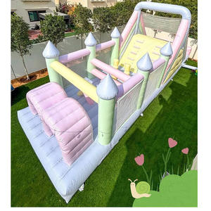 Parcours d'obstacles gonflable commercial extérieur, château gonflable pour enfants et adultes, grand toboggan gonflable sec géant - Product Image 2