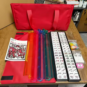 Wholesale 166 Pcs Starter Ivory American Mahjong <strong>Majong</strong> Tiles <strong>Set</strong> with Carrying Bag 4 Mahjongg Rack Pushers Counting Chips - Product Image 5