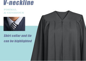 Vestido de graduación negro mate de la mejor calidad 2025 con gorro bata de graduación para graduación de Toga - Product Image 3