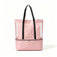 Sac de plage en filet de voyage, sac isotherme durable pour la plage, le camping, les fêtes, la vie quotidienne, grande capacité, souple et pliable pour l'extérieur