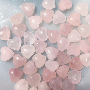 Wholesale Natural Stone <b>Rose</b> <b>Quartz</b> Amethyst 1.5 cm Mini Crystal <b>Heart</b> for Pendant - Product Image 3