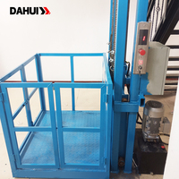 Plateforme élévatrice de fret à rail vertical hydraulique, montée au mur, pour le transfert de marchandises en entrepôt multi-niveaux