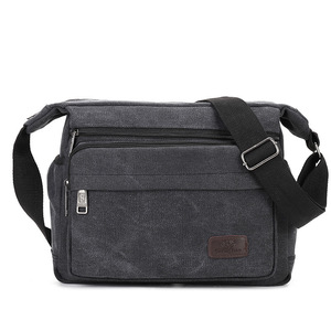 Vintage National Men's Canvas Messenger <b>Bag</b> Large Capacity Rock Striped Decoration Mini Cross Body Strap Fashionable Mixed - Product Image 5