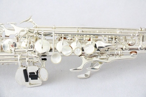 Professionale Bb argento placcato sassofono dritto Soprano per principianti e studenti FSS-300S sassofono strumento - Product Image 3