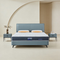 Lit moderne haut de gamme en cuir souple avec cadre en bois de pin massif, pieds de lit en métal robustes, taille personnalisée, meubles de chambre à coucher