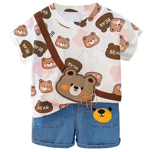 Camisa de algodão para bebês e crianças, camiseta olhada para bebês meninos e crianças, coleção 2023