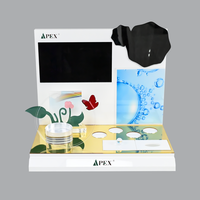 Support d'affichage de comptoir de cosmétiques en acrylique moderne APEX, design personnalisé, avec lumière, 10 étagères, montage facile