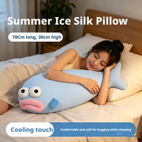 Eisseide Fisch-Kühlkörperkissen 70cm Lustiges Flauschiges Schlafkissen Weiches Unisex-Zubehör für Bett Geschenk und Großhandel
