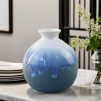 Vase en céramique moderne pour la maison Design Art déco élégant pour le salon Décoration de table en porcelaine de style rustique et simple