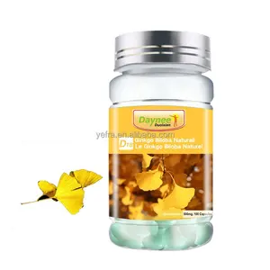 Cápsulas de extrato de ginkgo Biloba para suporte à memória do cérebro, suplemento de ervas Panax Ginseng